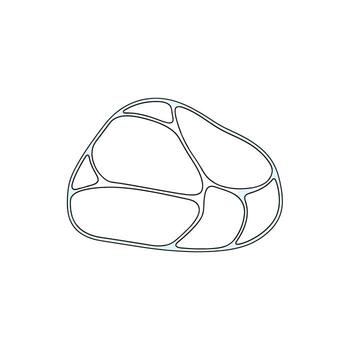 Abstract cell structure on a white background representing biological research and scientific innovation with a modern minimalist aesthetic vector