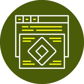 Attribution modeling Circle Line Two Color Icon vector