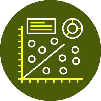 dispersión trama circulo línea dos color icono vector