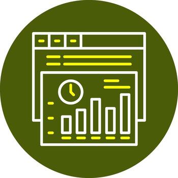 Exit rate Circle Line Two Color Icon vector