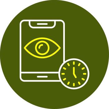 Screen timeout Notification Line Two Color Icon vector