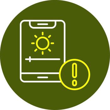 Adaptive brightness Notification Line Two Color Icon vector