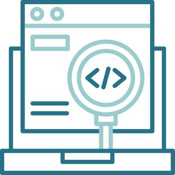 Code Testing Two Color Outline Icon vector