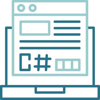 C Sharp Two Color Outline Icon vector