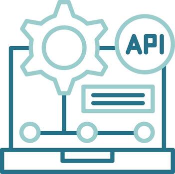 API Two Color Outline Icon vector