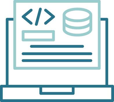 backend desarrollo dos color contorno icono vector