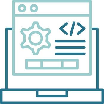 Code Setting Two Color Outline Icon vector