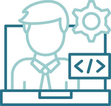 Programmer Two Color Outline Icon vector