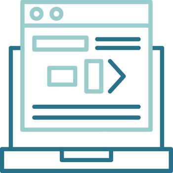 Command Line Two Color Outline Icon vector