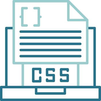 css archivo dos color contorno icono vector