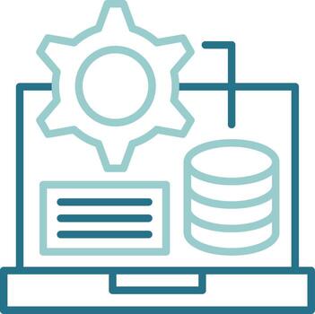 base de datos dos color contorno icono vector