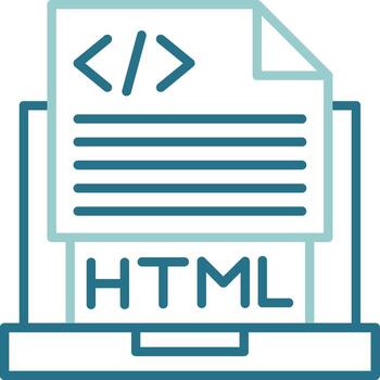 Html File Two Color Outline Icon vector