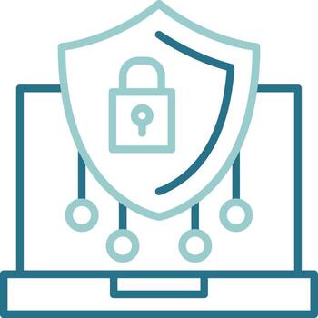 Data Security Two Color Outline Icon vector