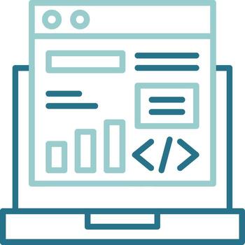 Code Deployment Two Color Outline Icon vector