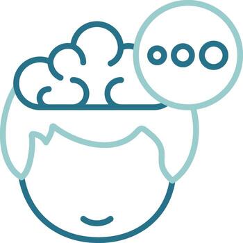 Loading Human Face Two Color Outline Icon vector