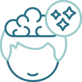 Imagination Human Face Two Color Outline Icon vector