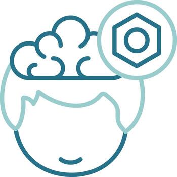 Setting Human Face Two Color Outline Icon Design vector