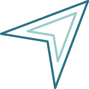 enviar dos color contorno icono vector