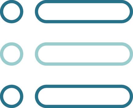 Three bar Menu Two Color Outline Icon vector