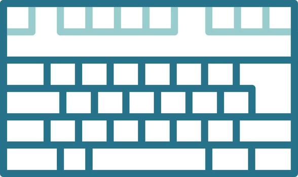 Keyboard Two Color Outline Icon vector