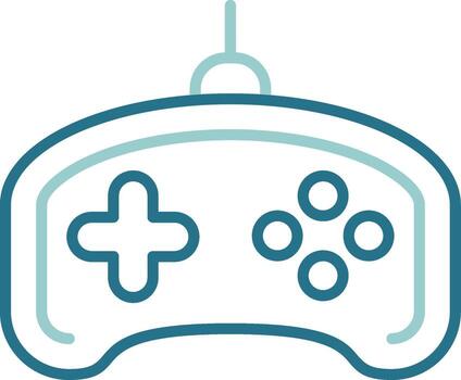 juego controlador dos color contorno icono vector