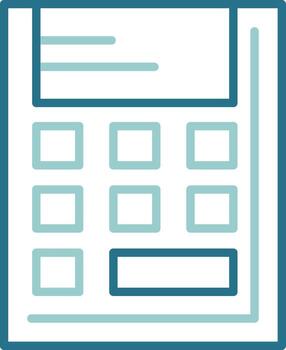 calculadora dos color contorno icono vector