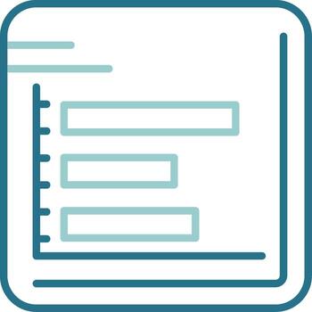 Bar chart Two Color Outline Icon vector