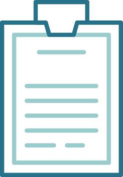 Clipboard Minimal Two Color Outline Icon vector