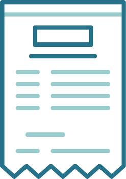 Invoice Minimal Two Color Outline Icon vector