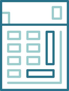 calculadora mínimo dos color contorno icono vector