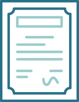 Certificate Minimal Two Color Outline Icon vector