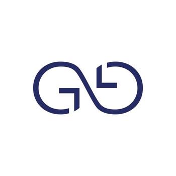 minimalista línea Arte inicial gl logo diseño infinito forma modelo vector