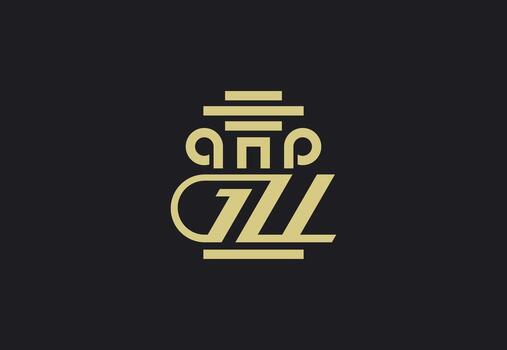 Elegant Monogram Initial G and Z Combined Column Shape Symbol vector