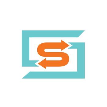 Modern Abstract S Shaped Arrow Flow Exchange Process Graphic Element vector