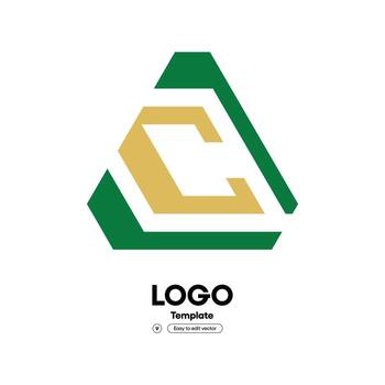 Abstract Geometric Letter C Triangle Shape Minimalist Initial Monogram Logo vector