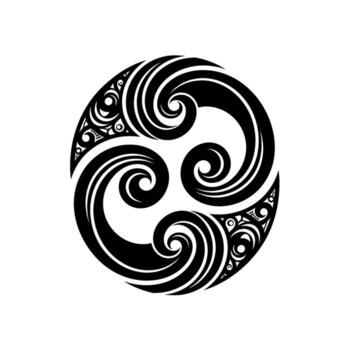 Celtic knot spiral symbol isolated on white background, a traditional circular design with intricate swirling patterns representing eternity and interconnectedness vector