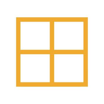 Minimalist golden square grid on a white background representing organization structure and simplicity in design and layout for graphic applications vector