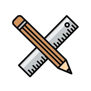 Pencil and ruler crossing in a design studio symbolizing precision and creativity in architectural planning and drafting with a focus on accuracy vector