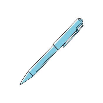 Minimalist light blue pen isolated on white ready to write or draw conveying simplicity and focus for creative projects and professional use vector