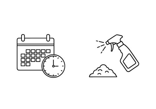 Calendar and cleaning spray bottle in a minimalist style scheduling cleaning tasks for a tidy home promoting organization and cleanliness vector