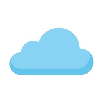Simple blue cloud floating in a clear sky representing weather forecast data storage and a peaceful serene atmosphere on a bright sunny day vector