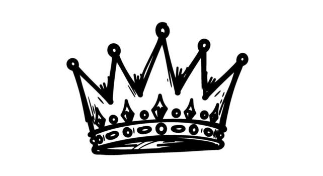 Hand-drawn crown resting on a white background symbolizing royalty power and a touch of whimsical elegance with its sketchy artistic style vector