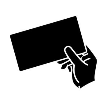 Hand holding a blank card in a minimalist style presenting information with a clean and modern aesthetic ideal for business or personal use vector