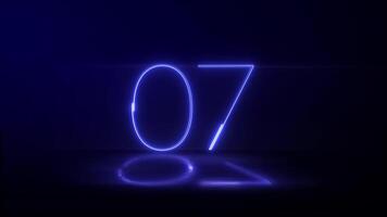 10 Second Neon Blue Countdown Timer Animation with Glowing Reflection Effect video