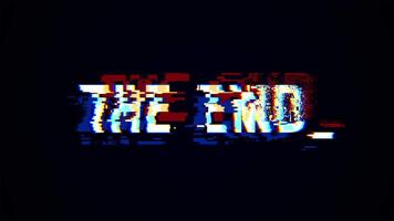 The End Glitch Text Animation with RGB Split Effect video