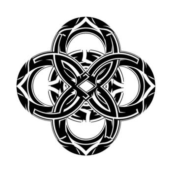 intrincado negro y blanco céltico nudo diseño con enclavamiento bucles formando un simétrico, ornamental modelo vector