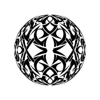 resumen tribal esfera con intrincado geométrico patrones, aislado en blanco antecedentes vector