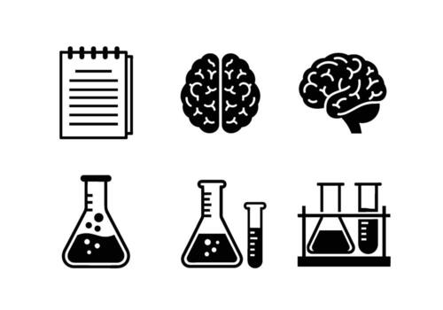 Scientific icons displaying research and analysis in a laboratory setting representing knowledge innovation and the pursuit of scientific discovery vector
