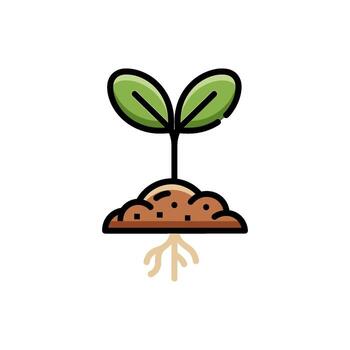 Tiny seedling sprouting in fertile soil showcasing root development and growth symbolizing new beginnings and the potential for a thriving future vector