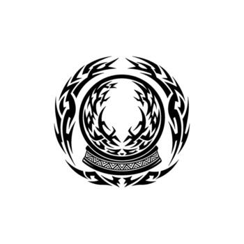 místico tribal orbe con intrincado patrones aislado en blanco antecedentes vector